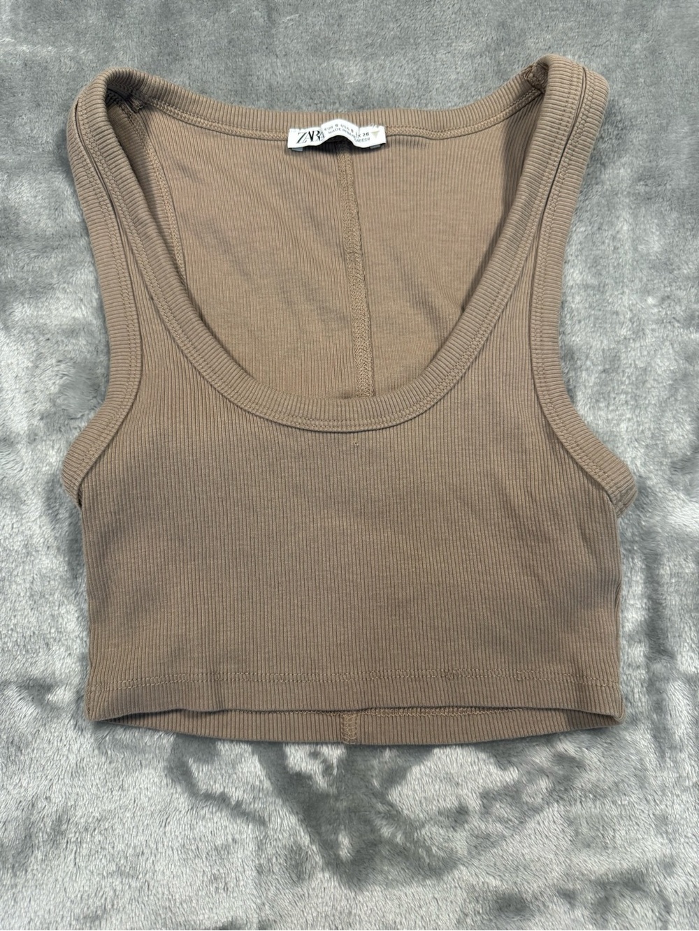 Zara Ribbed Crop Tank Top